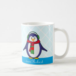 Niedliche Penguin Weihnachten mit Ihrem Namen Kaffeetasse