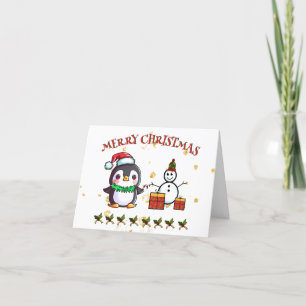 Niedliche Penguin Weihnachtskarten Feiertagskarte