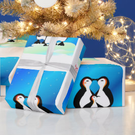 Niedliche Penguinerfamilie Geschenkpapier