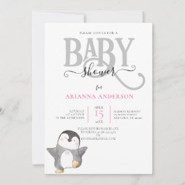 NIEDLICHE PENQUIN GENDER NEUTRAL BABY SHOWER EINLA EINLADUNG