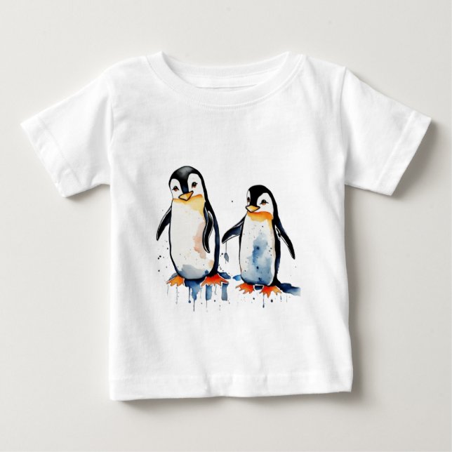 Niedliche Penquins Baby T-shirt (Vorderseite)