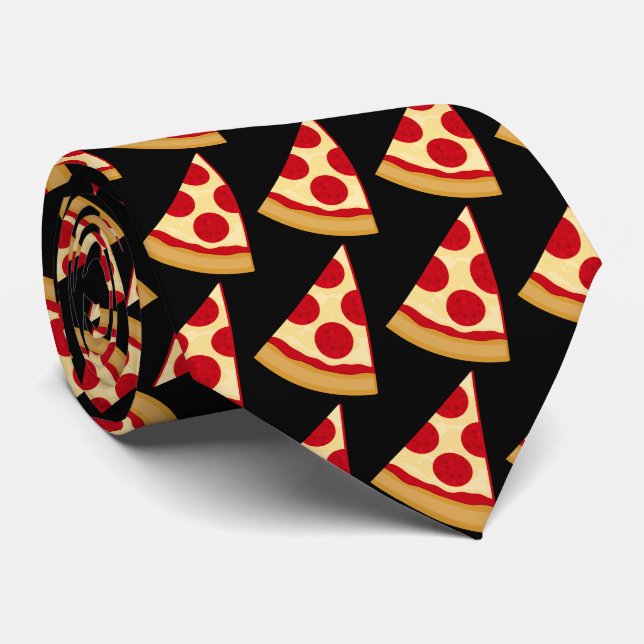 Niedliche Pepperoni-Pizzasschnitt-Krawatte Krawatte (Gerollt)
