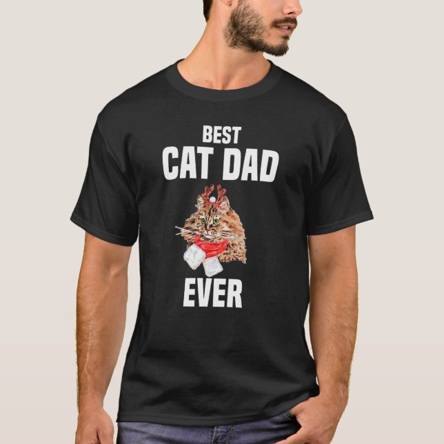 Niedliche persische Katze mit Rentierkostüm Beste  T-Shirt (Vorderseite)
