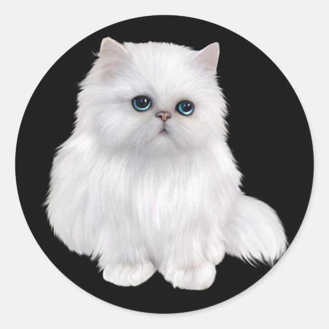 Niedliche persische Katze Runder Aufkleber (Vorderseite)