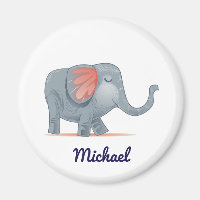 Niedliche personalisierbare Graurosa Elefant