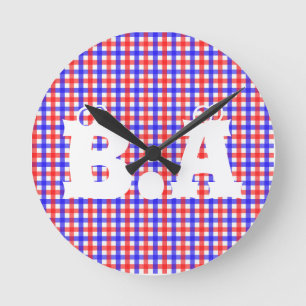 Niedliche personalisierbare Initialen Runde Wanduhr