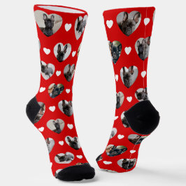 Niedliche Personalisierte 6 herzerreißförmige Foto Socken