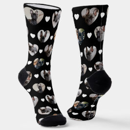 Niedliche Personalisierte 6 herzerreißförmige Foto Socken