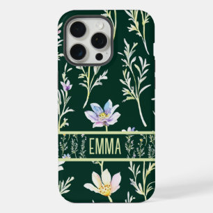 Niedliche Personalisierte Aquarell-Wildblume iPhone 15 Pro Max Hülle
