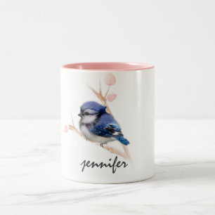 Niedliche Personalisierte Baby Blue Jay Bird Tasse