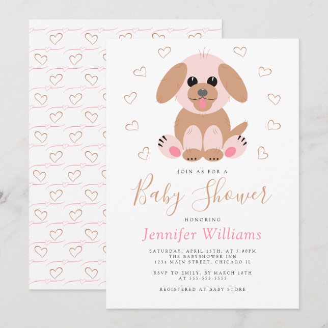 Niedliche Personalisierte Babydusche Einladung (Vorne/Hinten)