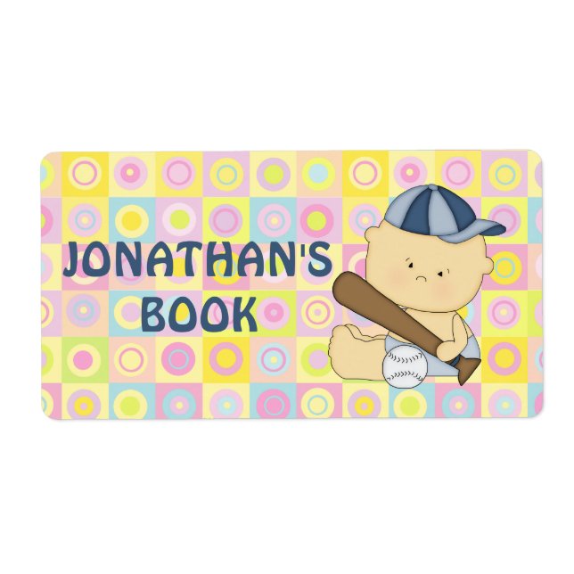 Niedliche personalisierte Baseball-Kinderbuchplatt (Vorne)