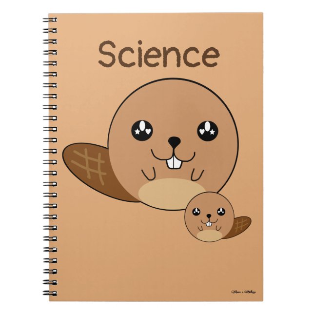 Niedliche Personalisierte Beaver Animal Kawaii Sch Notizblock (Vorderseite)