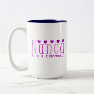 Niedliche Personalisierte Bezeichnung und Herz in  Zweifarbige Tasse