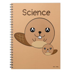 Niedliche Personalisierte Biber Tierschule Kawaii Notizblock