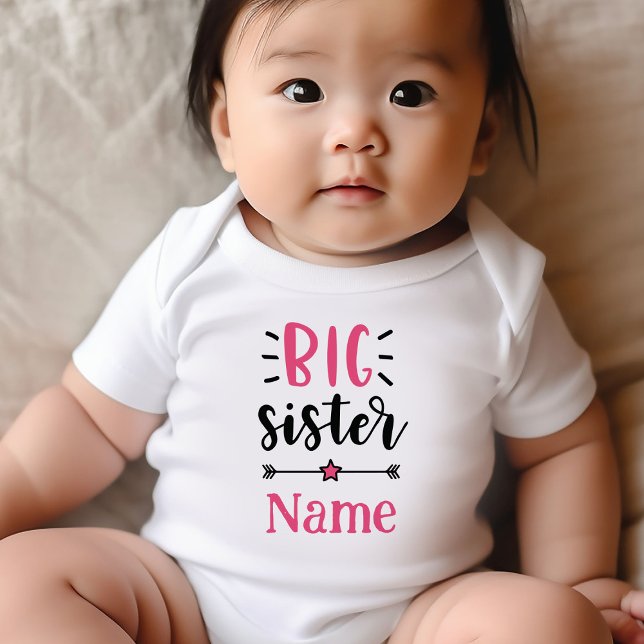 Niedliche Personalisierte Big Sister Baby Strampler (Custom Name Big Sister Baby Bodysuits - Adorable Personalized Designs!)