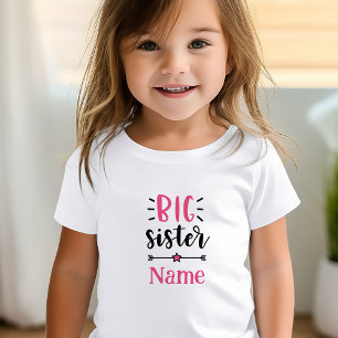 Niedliche Personalisierte Big Sister Kleinkind T-shirt