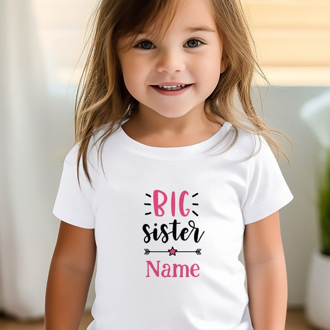 Niedliche Personalisierte Big Sister Kleinkind T-shirt (Cute Personalized Big Sister Toddler T-shirt)