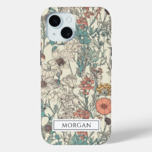 Niedliche Personalisierte Boho Floral-Wildblume Case-Mate iPhone Hülle