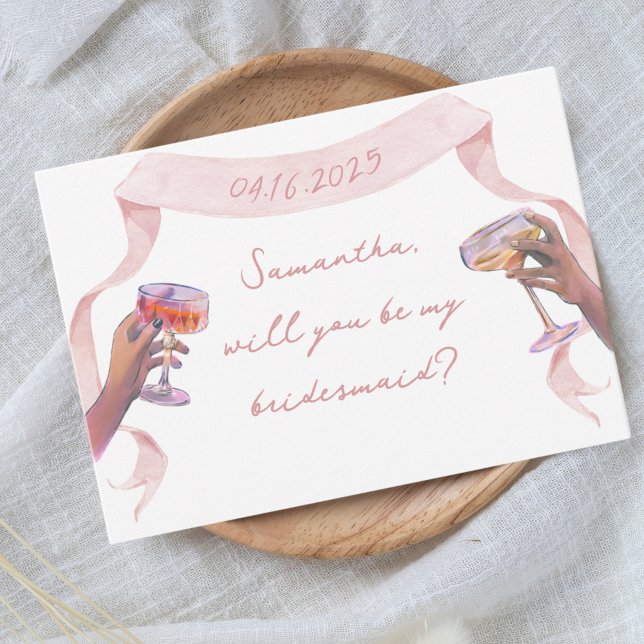 Niedliche Personalisierte Bridesmaid-Vorschlagskar Mitteilungskarte (Cute personalized bridesmaid proposal card! )