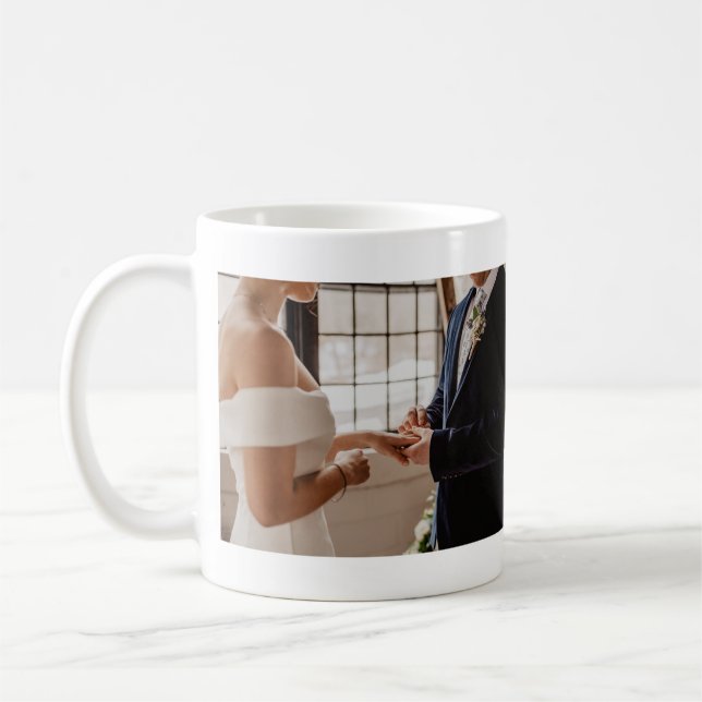 Niedliche Personalisierte Custom Family Zwei FotoC Kaffeetasse (Links)