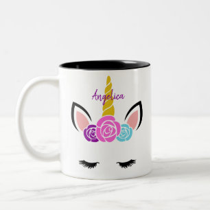 Niedliche Personalisierte Einhorn-Zwei-Tone-Kaffee Zweifarbige Tasse