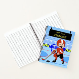 Niedliche Personalisierte Eishockey-Sternenreihe Notizbuch