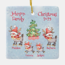 Niedliche Personalisierte Familie von 4 Rentieren