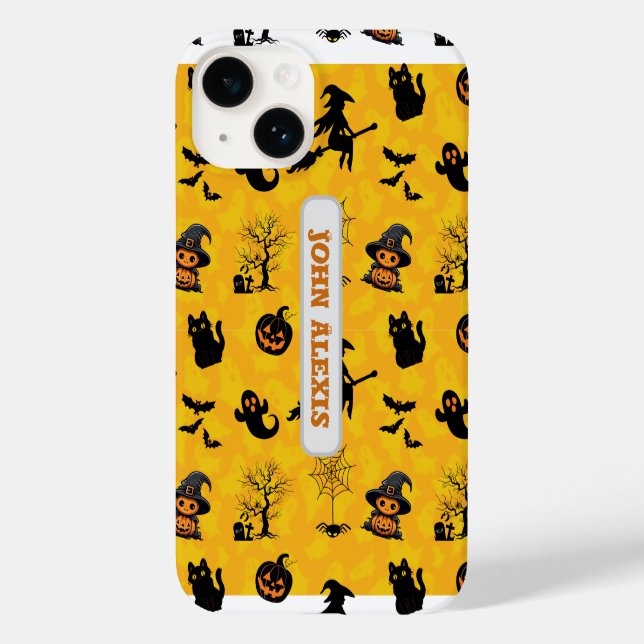 Niedliche Personalisierte Halloween-Silhouette Case-Mate iPhone 14 Hülle (Rückseite)