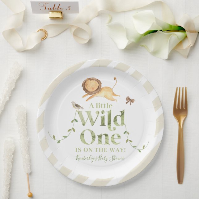 Niedliche Personalisierte Jungle Safari Babydusche Pappteller (Hochzeit)