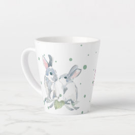 Niedliche Personalisierte Kaninchenfarbe Grün Milchtasse