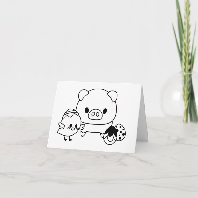 Niedliche PERSONALISIERTE Karte für Schweine und K (Vorderseite)