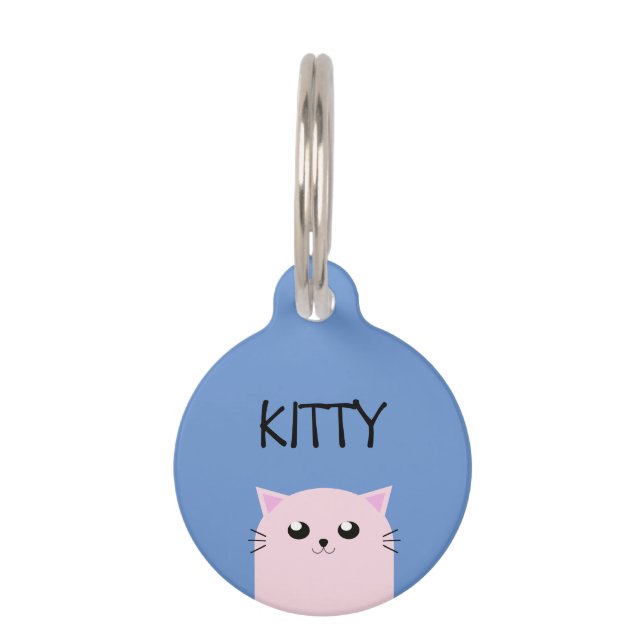 Niedliche Personalisierte Katze Haustiermarke (Vorderseite)