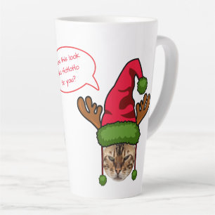 Niedliche Personalisierte Katze in Weihnachten Wei Milchtasse