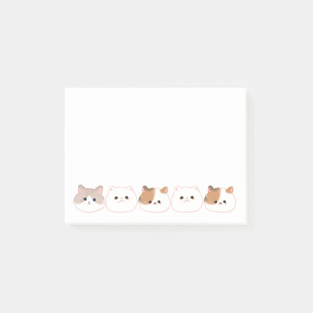 Niedliche Personalisierte Katzenliebhaber Nachhinw Post-it Klebezettel (Vorderseite)