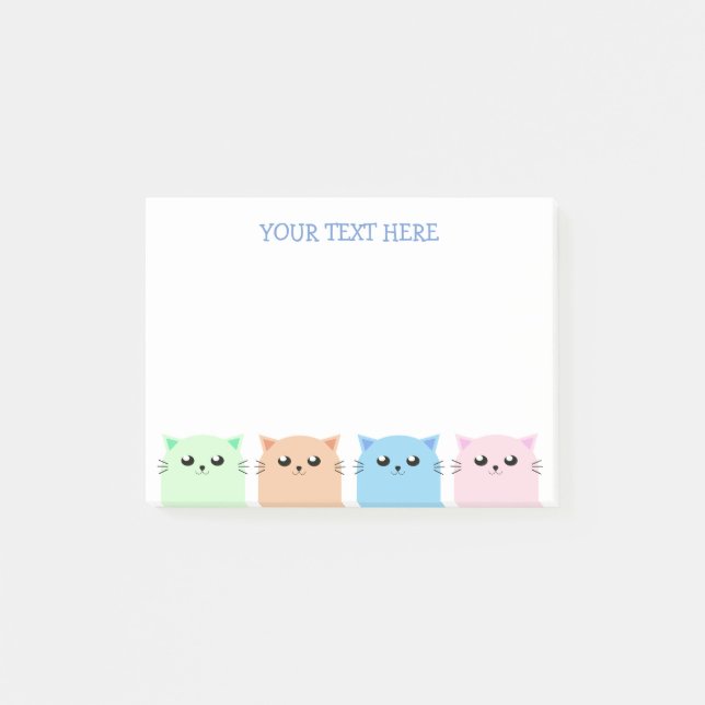 Niedliche Personalisierte Katzenliebhaber Post-it Klebezettel (Vorderseite)