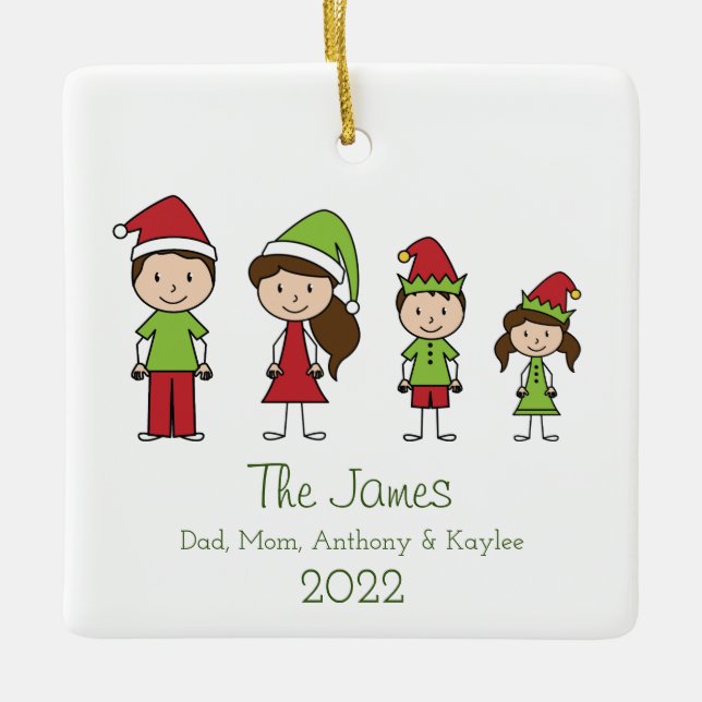 Niedliche Personalisierte Keramik zu Weihnachten Keramikornament (Vorderseite)