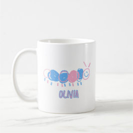 Niedliche Personalisierte Kinder Doodle-Wurm Zeich Kaffeetasse