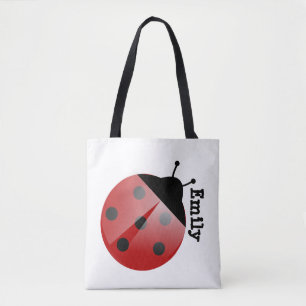 Niedliche Personalisierte Ladybug auf der White To Tasche