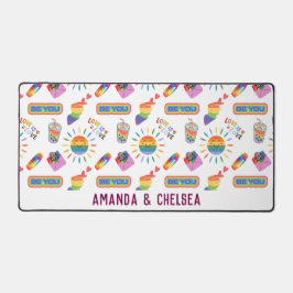 Niedliche Personalisierte LGBTQ+-Schreibtischmatte Schreibtischunterlage