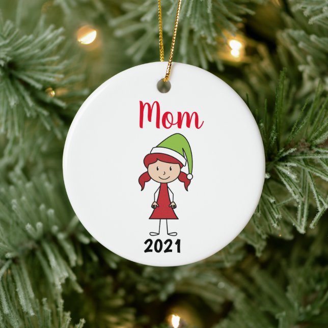 niedliche personalisierte Mama-Weihnachten Keramik Ornament (Baum)