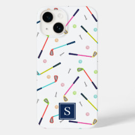 Niedliche Personalisierte Mongram Golf Patterns Case-Mate iPhone 14 Hülle