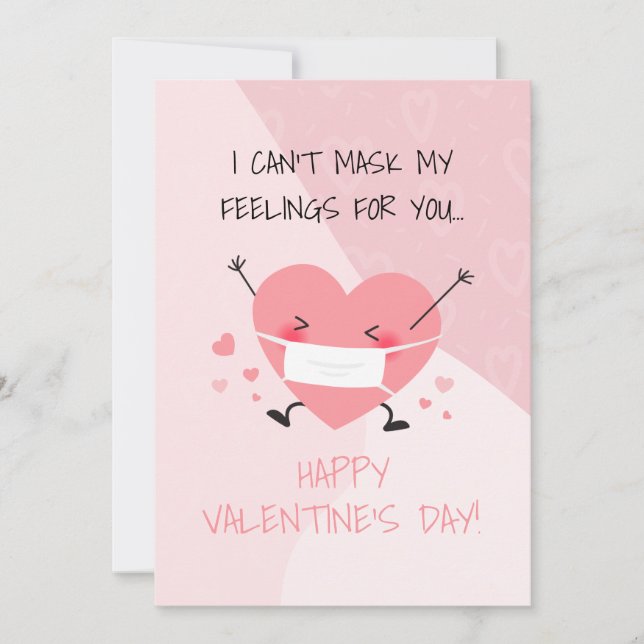 Niedliche Personalisierte Pandemie Valentinstag He Feiertagskarte (Vorderseite)