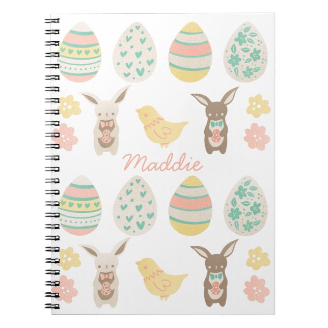 Niedliche Personalisierte Pastagereier Ostern Notizblock (Vorderseite)