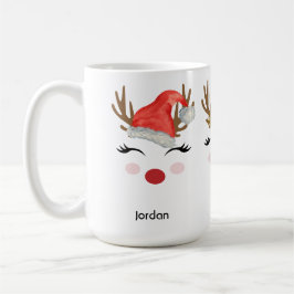 Niedliche Personalisierte Rentierfass-Weihnachtsma Kaffeetasse