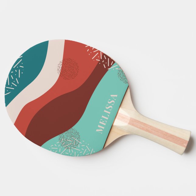 Niedliche Personalisierte Retro Tischtennis Schläger (Seitenansicht)