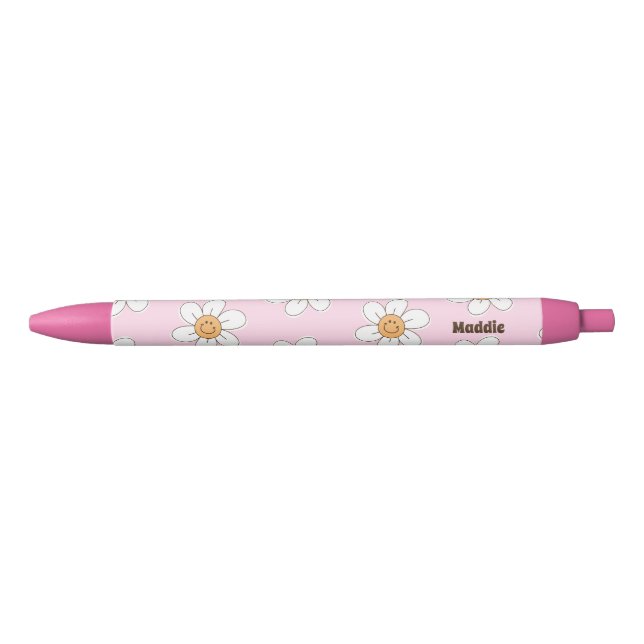 Niedliche Personalisierte rosa Blume Kugelschreiber (Vorderseite)