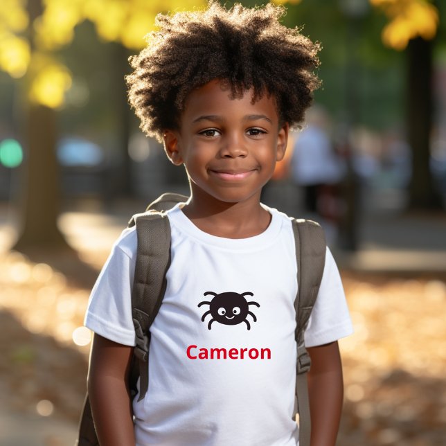 Niedliche Personalisierte Spinne mit Namen T-Shirt (Von Creator hochgeladen)