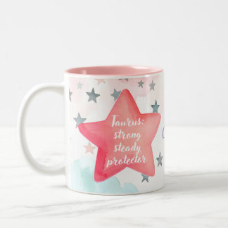 Niedliche Personalisierte Taurus Zodiac Signature Zweifarbige Tasse