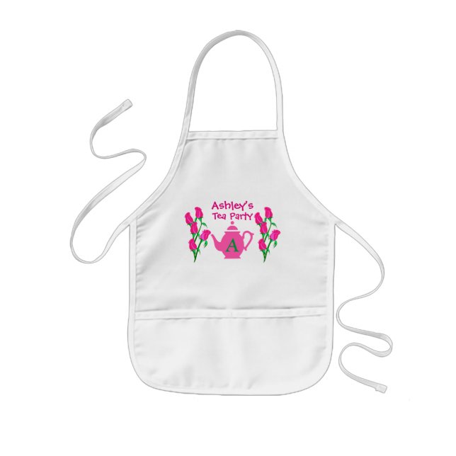 Niedliche personalisierte Tee-Party-Schürze für Kinderschürze (Vorne)